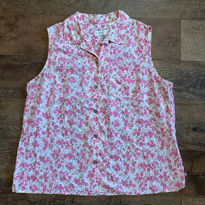 Women's Liz Claiborne Floral Sleeveless Shirt Top XL